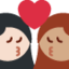 Kiss: Woman, Woman, Light Skin Tone, Medium Skin Tone emoji on X / Twitter