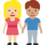 Woman and Man Holding Hands: Medium-Light Skin Tone, Medium Skin Tone emoji on X / Twitter