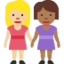 Women Holding Hands: Medium-Light Skin Tone, Medium-Dark Skin Tone emoji on X / Twitter