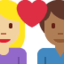 Couple with Heart: Woman, Man, Medium-Light Skin Tone, Medium-Dark Skin Tone emoji on X / Twitter