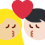 Emoji Cium: perempuan, lelaki, ton kulit sederhana cerah dan ton kulit cerah pada X / Twitter