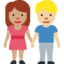 Woman and Man Holding Hands: Medium Skin Tone, Medium-Light Skin Tone emoji on X / Twitter