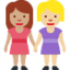 Women Holding Hands: Medium Skin Tone, Medium-Light Skin Tone emoji on X / Twitter