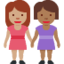 Händchen haltende Frauen: mittlere Hautfarbe, mitteldunkle Hautfarbe-Emoji auf X / Twitter