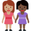 Emoji Dua wanita berpegangan tangan: ton kulit sederhana dan ton kulit gelap pada X / Twitter