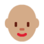 Woman: Medium Skin Tone, Bald emoji on X / Twitter