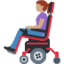Emoji Donna su sedia a rotelle motorizzata: carnagione olivastra su X / Twitter