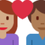 X / Twitter üzerinde Kalpli çift: kadın erkek orta cilt tonu orta koyu cilt tonu emojisi