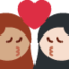 Kiss: Woman, Woman, Medium Skin Tone, Light Skin Tone emoji on X / Twitter