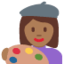 Künstlerin: mitteldunkle Hautfarbe-Emoji auf X / Twitter