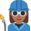 Emoji Operaia: carnagione abbastanza scura su X / Twitter