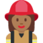 Emoji Ahli bomba wanita: ton kulit sederhana gelap pada X / Twitter