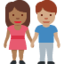 Woman and Man Holding Hands: Medium-Dark Skin Tone, Medium Skin Tone emoji on X / Twitter