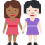 Women Holding Hands: Medium-Dark Skin Tone, Light Skin Tone emoji on X / Twitter