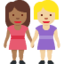 Women Holding Hands: Medium-Dark Skin Tone, Medium-Light Skin Tone emoji on X / Twitter