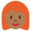 Woman: Medium-Dark Skin Tone, Red Hair emoji on X / Twitter