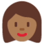 Frau: mitteldunkle Hautfarbe-Emoji auf X / Twitter