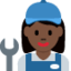 X / Twitter üzerinde Kadın tamirci: koyu cilt tonu emojisi