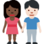 Woman and Man Holding Hands: Dark Skin Tone, Light Skin Tone emoji on X / Twitter