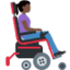 Emoji na Babae sa de-kuryenteng wheelchair: dark na kulay ng balat, nakaharap sa kanan sa X / Twitter