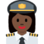 Emoji Pilote femme : peau foncée sur X / Twitter