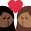 Kiss: Woman, Woman, Dark Skin Tone, Medium-Dark Skin Tone emoji on X / Twitter