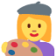 Emoji Pelukis wanita pada X / Twitter