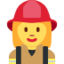 Emoji Pompiere donna su X / Twitter