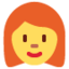 Emoji Perempuan: rambut merah pada X / Twitter