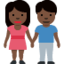 อีโมจิ ชาย-หญิงจับมือ: โทนผิวสีเข้ม บน X / Twitter
