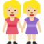 Emoji Dua wanita berpegangan tangan: ton kulit sederhana cerah pada X / Twitter