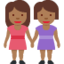 Emoji Deux femmes se tenant la main : peau mate sur X / Twitter