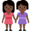 Emoji Dua wanita berpegangan tangan: ton kulit gelap pada X / Twitter