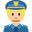 Polizist(in): mittelhelle Hautfarbe-Emoji auf X / Twitter