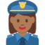 Politievrouw: donkergetinte huidskleur-emoji op X / Twitter