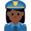 X / Twitter üzerinde Kadın polis memuru: koyu cilt tonu emojisi