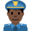 Man Police Officer: Dark Skin Tone emoji on X / Twitter