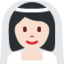 Emoji Wanita memakai vel: ton kulit cerah pada X / Twitter