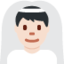 Mann mit Schleier: helle Hautfarbe-Emoji auf X / Twitter