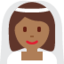 Frau mit Schleier: mitteldunkle Hautfarbe-Emoji auf X / Twitter