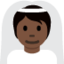 Emoji Persona con velo: carnagione scura su X / Twitter