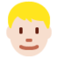Man: Light Skin Tone, Blond Hair emoji on X / Twitter