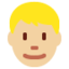 Mann: mittelhelle Hautfarbe, blond-Emoji auf X / Twitter