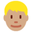 Man: Medium Skin Tone, Blond Hair emoji on X / Twitter