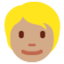 Person: Medium Skin Tone, Blond Hair emoji on X / Twitter