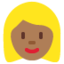 Woman: Medium-Dark Skin Tone, Blond Hair emoji on X / Twitter
