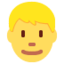 Emoji Homem: cabelo loiro no X / Twitter