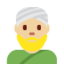 Emoji Uomo con turbante: carnagione abbastanza chiara su X / Twitter