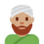 Mann mit Turban: mittlere Hautfarbe-Emoji auf X / Twitter