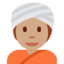 Emoji Orang berserban: ton kulit sederhana pada X / Twitter